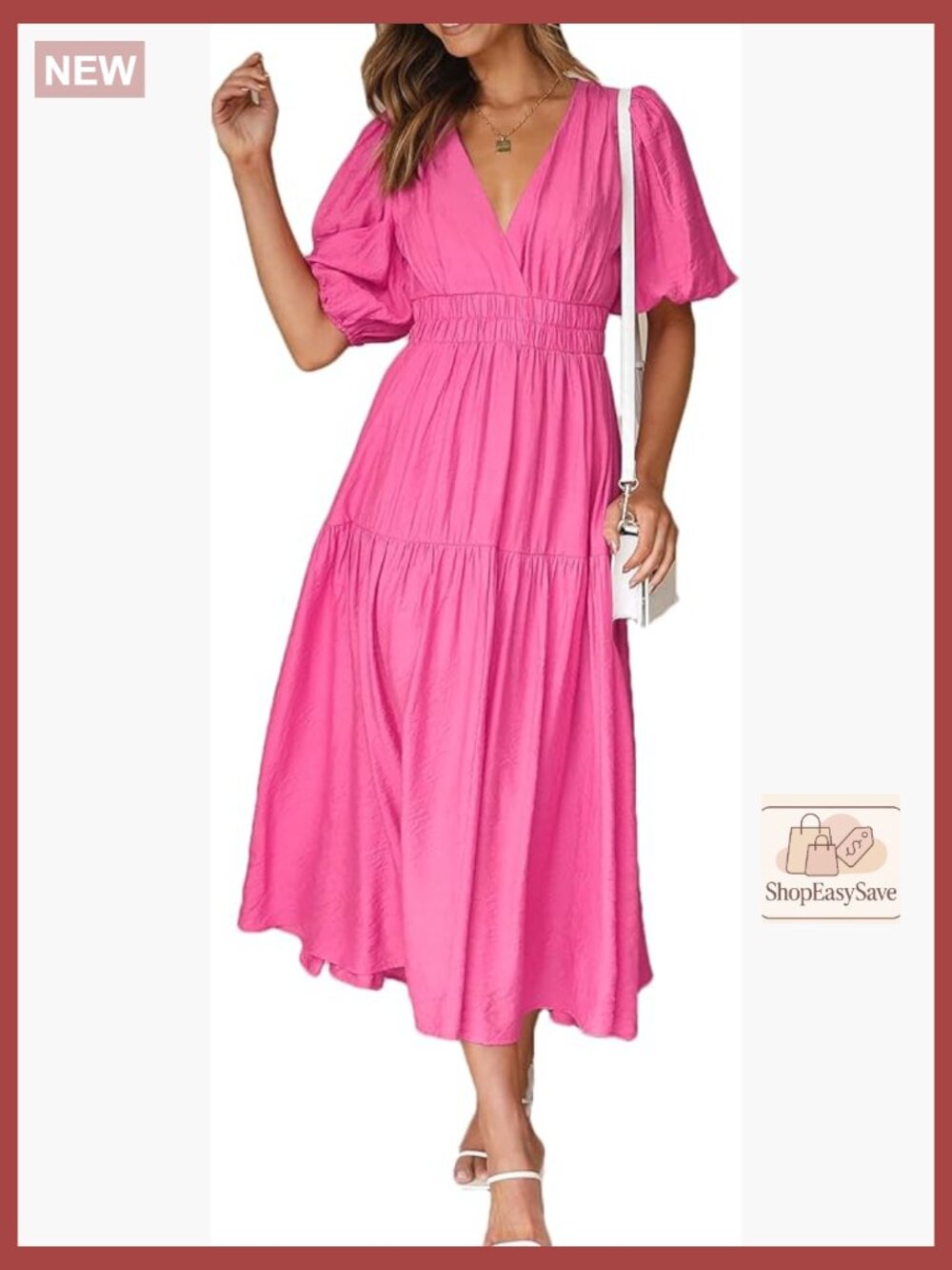 Boho Maxi Dress Puff Sleeve V Neck Tiered Ruffle Flowy Summer Party Beach
